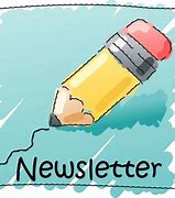 Illustration of a yellow pencil and notepad with the word "Newsletter" in blue, symbolising updates and communication from the school.  