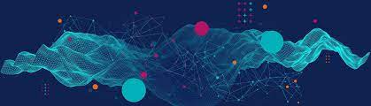Abstract illustration of a digital network with a glowing blue wave and connecting nodes, symbolising the latest updates and information.  
